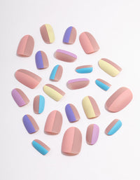 Plastic Two Tone Half Press On Nails - link has visual effect only