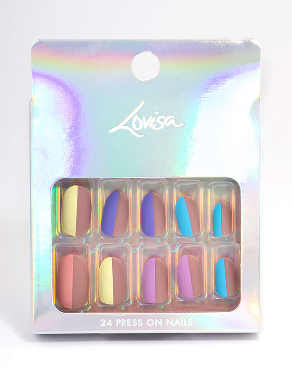 Plastic Two Tone Half Press On Nails