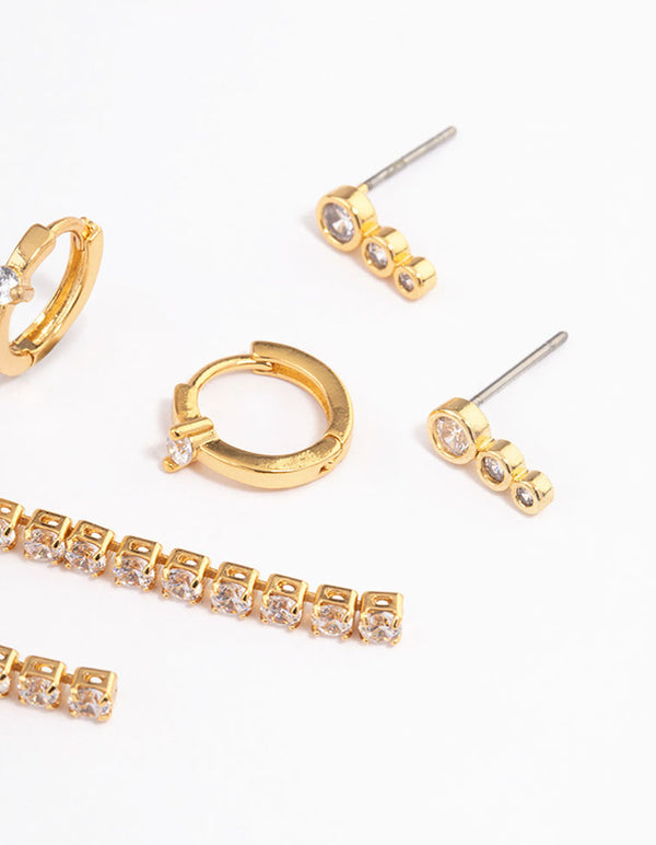 Gold Plated Cupchain Drop Earrings Pack