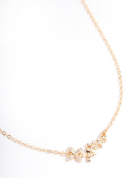 Gold Diamante Flower Cluster Necklace - link has visual effect only