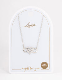 Silver Infinity Heart Diamante Necklace - link has visual effect only