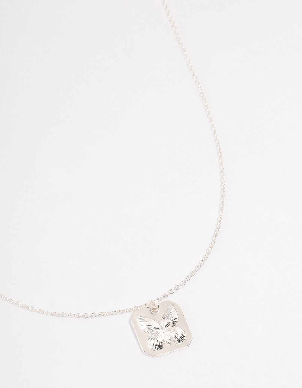 Silver Butterfly Imprint Necklace