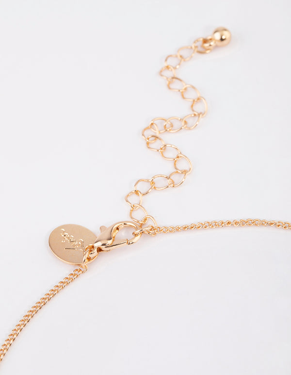 Gold Twisted Circle Necklace