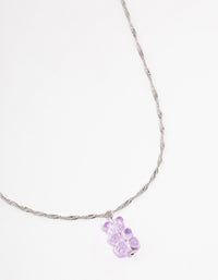 Silver Purple Gummy Bear Necklace - link has visual effect only