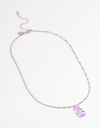 Silver Purple Gummy Bear Necklace - link has visual effect only
