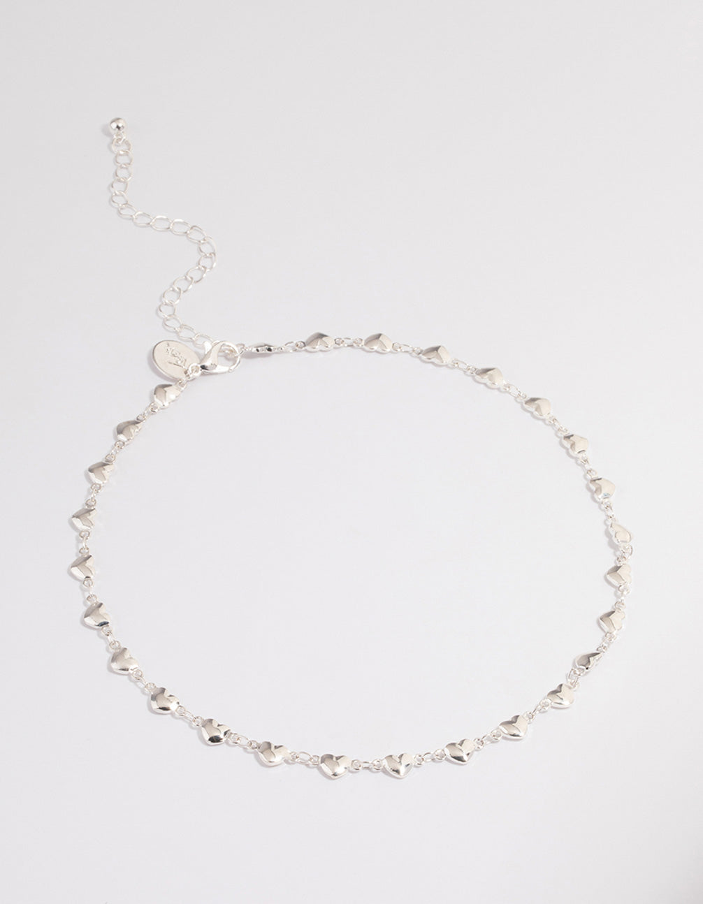 Silver Puffy Heart Choker