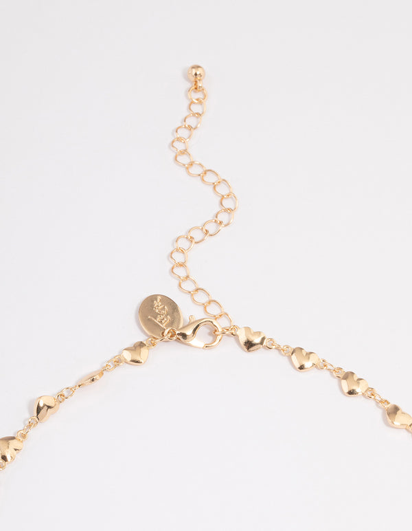 Gold Puffy Heart Choker