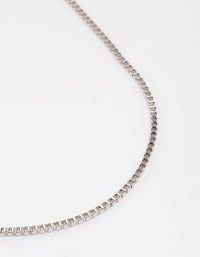 Rhodium Box Chain Necklace - link has visual effect only