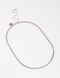 Rhodium Box Chain Necklace - link has visual effect only