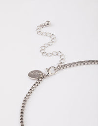 Rhodium Box Chain Necklace - link has visual effect only
