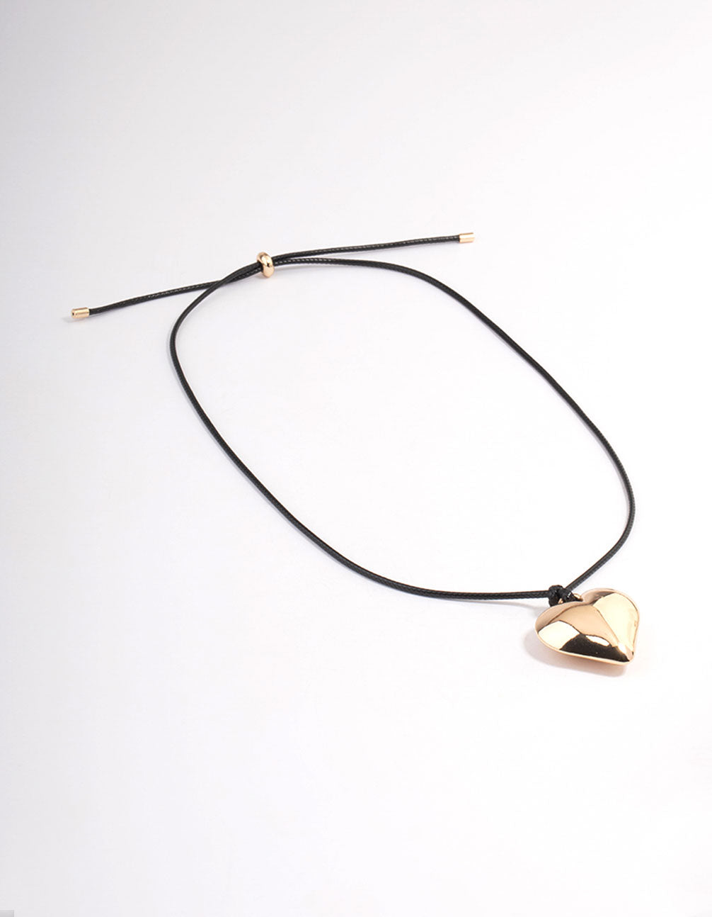 Gold Puffy Heart Pendant Necklace