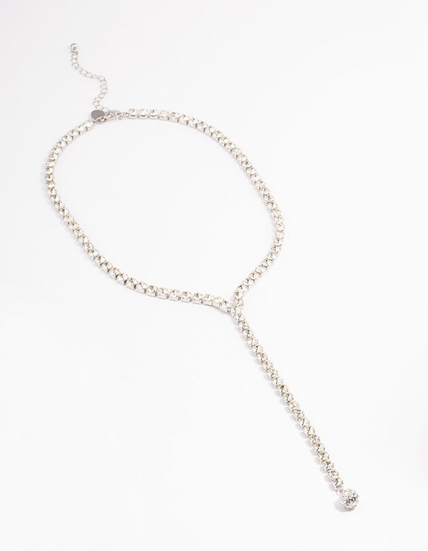 Silver Diamante Cupchain Y-Necklace