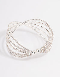 Silver Triple Row Criss Cross Wrist Cuff - link has visual effect only