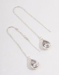 Silver Pear Thread Through Drop Earrings - link has visual effect only