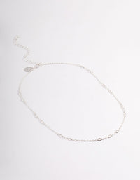 Silver Cubic Zirconia Dainty  Chain Necklace - link has visual effect only