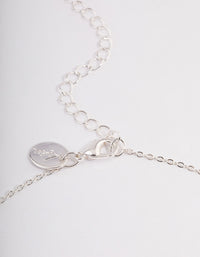 Silver Cubic Zirconia Dainty  Chain Necklace - link has visual effect only