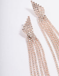 Rose Gold Statement Stand Twist Drop Earrings - link has visual effect only