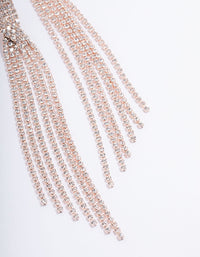 Rose Gold Statement Stand Twist Drop Earrings - link has visual effect only