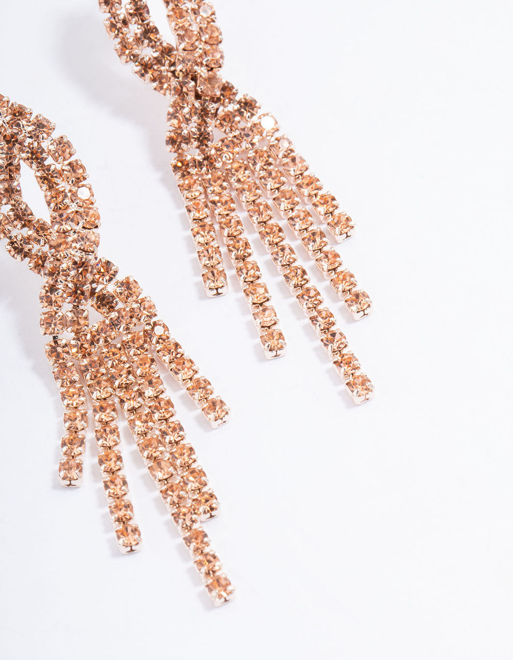 Rose Gold Mini Twist Cupchain Drop Earrings