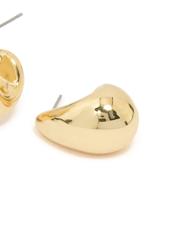 Gold Plated Bubble Drop Stud Earrings