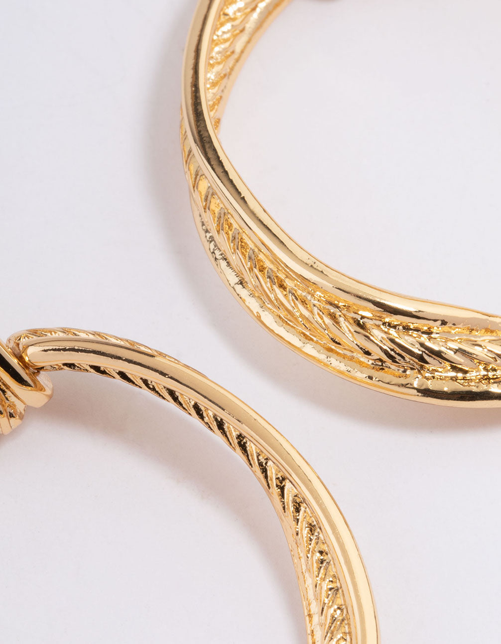 Gold Plated Braided Door Knocker Earrings
