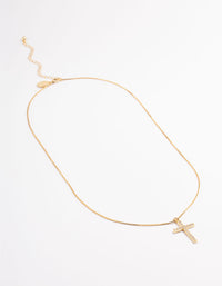 Gold Plated Diamante Cross Fine Chain Necklace - link has visual effect only