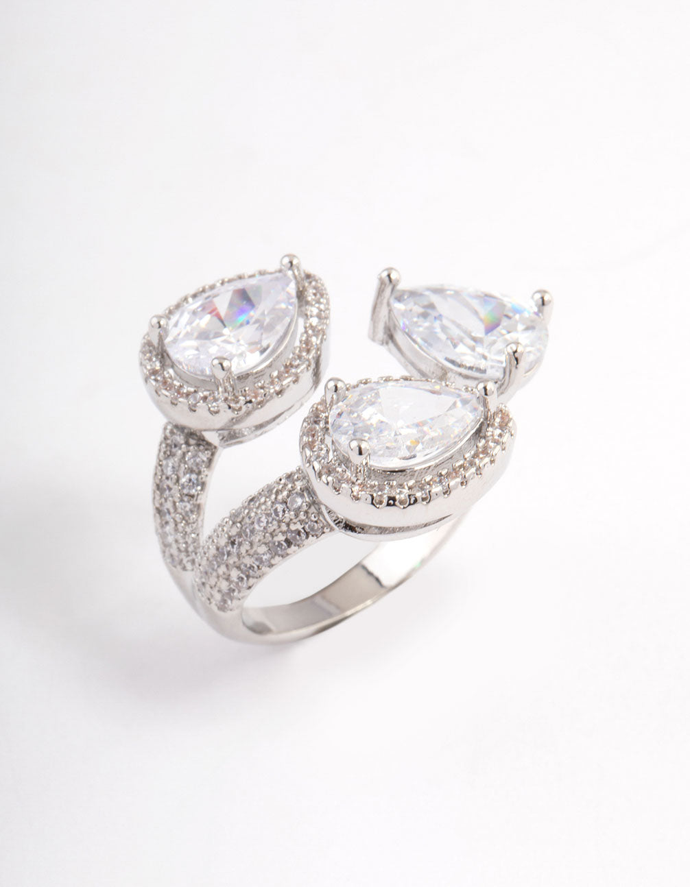 Silver Luxe Pear Ring