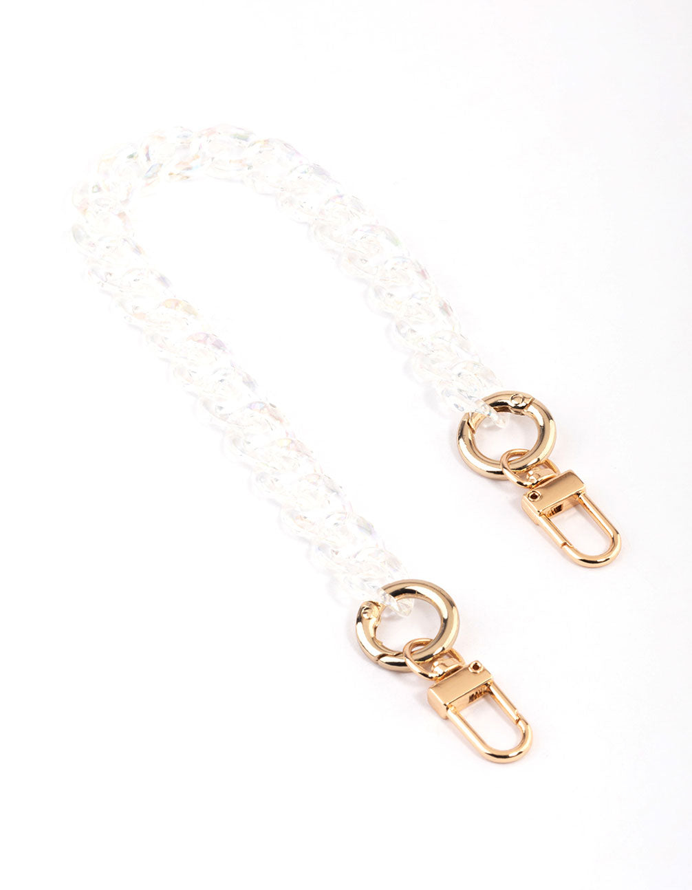 Clear Iridescent Chain Wrist Phone Strap