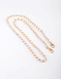 White Faux Leather & Chain Crossbody Phone Strap - link has visual effect only