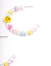Silver Smiley Hoop Earrings - link has visual effect only