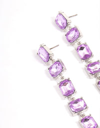 Silver Square Stone Drop Earrings - link has visual effect only