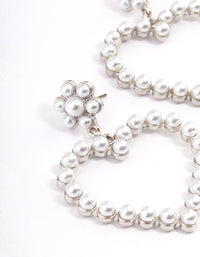 Silver Pearl Heart Statement Earrings - link has visual effect only