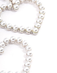 Silver Pearl Heart Statement Earrings - link has visual effect only