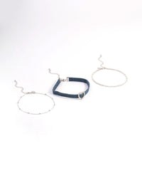 Silver Denim Heart Choker - link has visual effect only