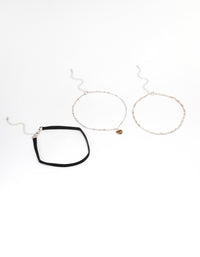 Silver Heart Medium Choker - link has visual effect only