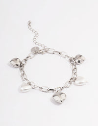 Silver Puffy Heart Bracelet - link has visual effect only