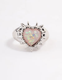 Silver Spark Heart Ring - link has visual effect only
