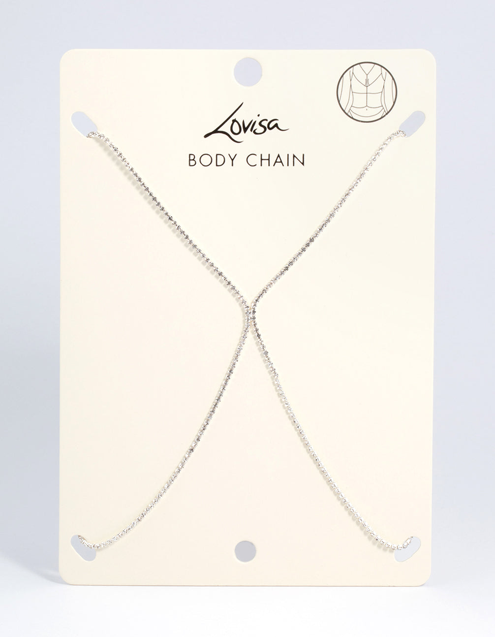 Silver Diamante Cross Body Chain