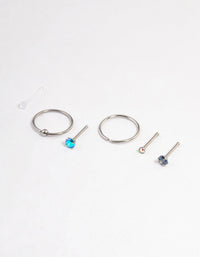 Surgical Steel Blue Nose Stud 6-Pack - link has visual effect only