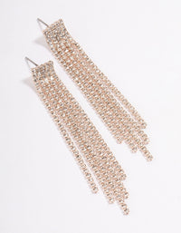 Rose Gold Straight Five Strang Drop Earrings - link has visual effect only