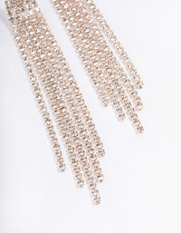 Rose Gold Straight Five Strang Drop Earrings - link has visual effect only