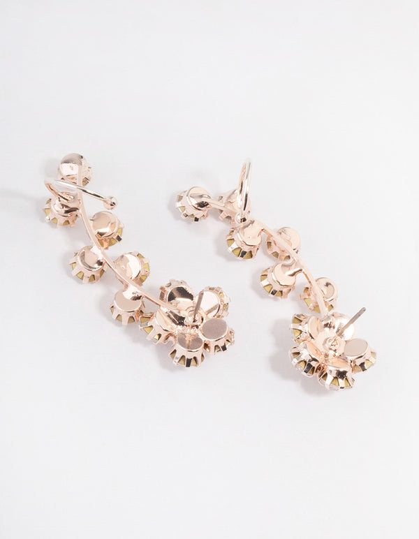 Rose Gold Flower Vine Earring Cuff