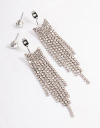 Silver Front & Back Cupchain Drop Earrings - link has visual effect only