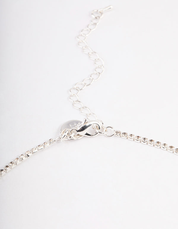 Silver Wavy Fringe Cupchain Necklace