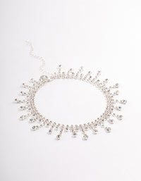 Silver Mixed Diamante Teardrop Choker - link has visual effect only