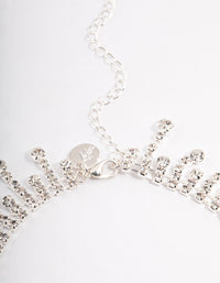 Silver Mixed Diamante Teardrop Choker - link has visual effect only