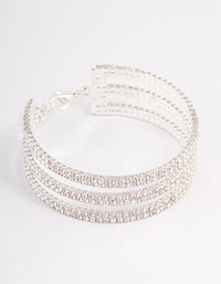 Silver Triple Row Cupchain  Wrist Cuff - link has visual effect only