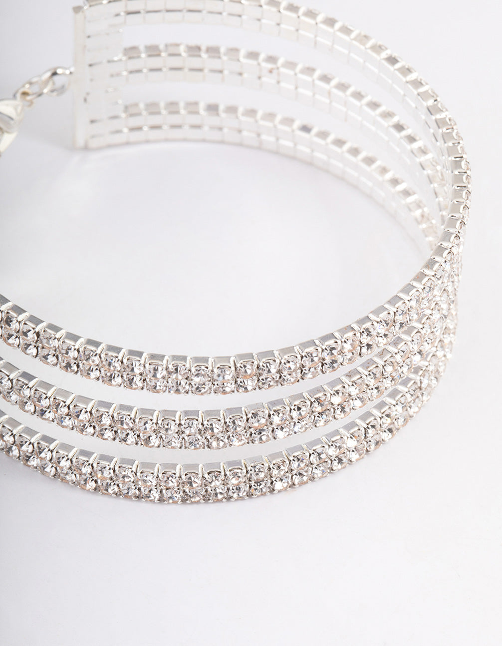 Silver Triple Row Cupchain  Wrist Cuff