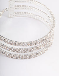 Silver Triple Row Cupchain  Wrist Cuff - link has visual effect only