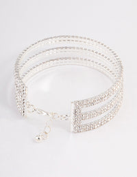 Silver Triple Row Cupchain  Wrist Cuff - link has visual effect only